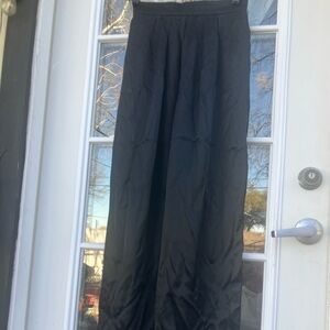 Black Satin Palazzo Pants by Black